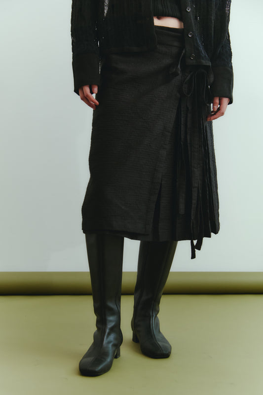 Pleated apron skirt
