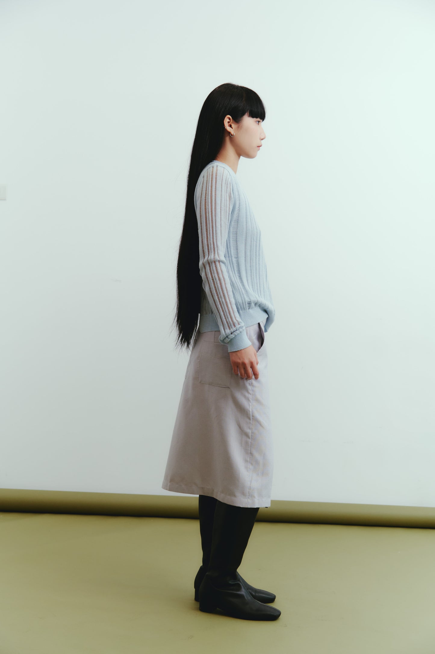Pleated apron skirt