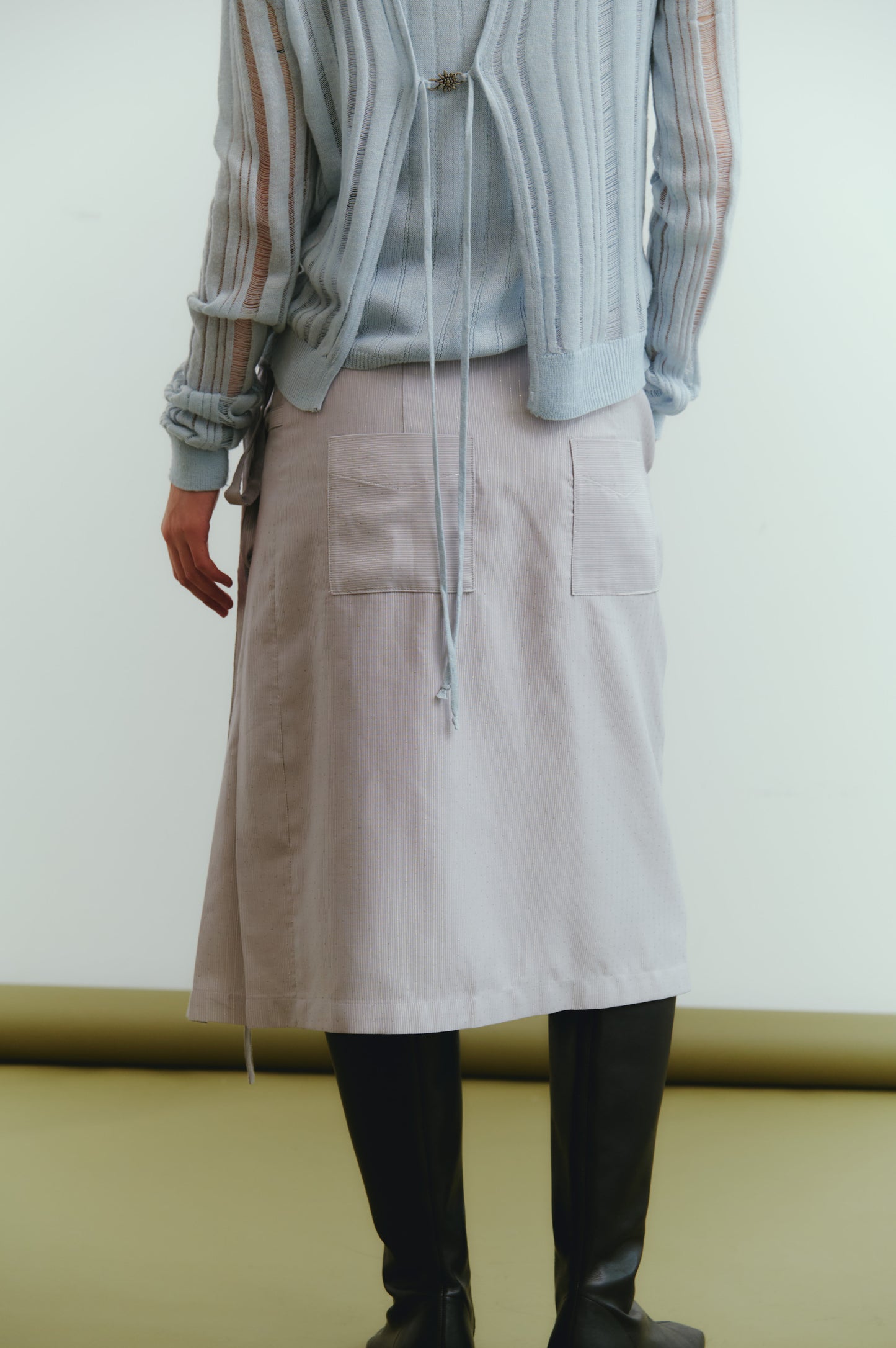 Pleated apron skirt