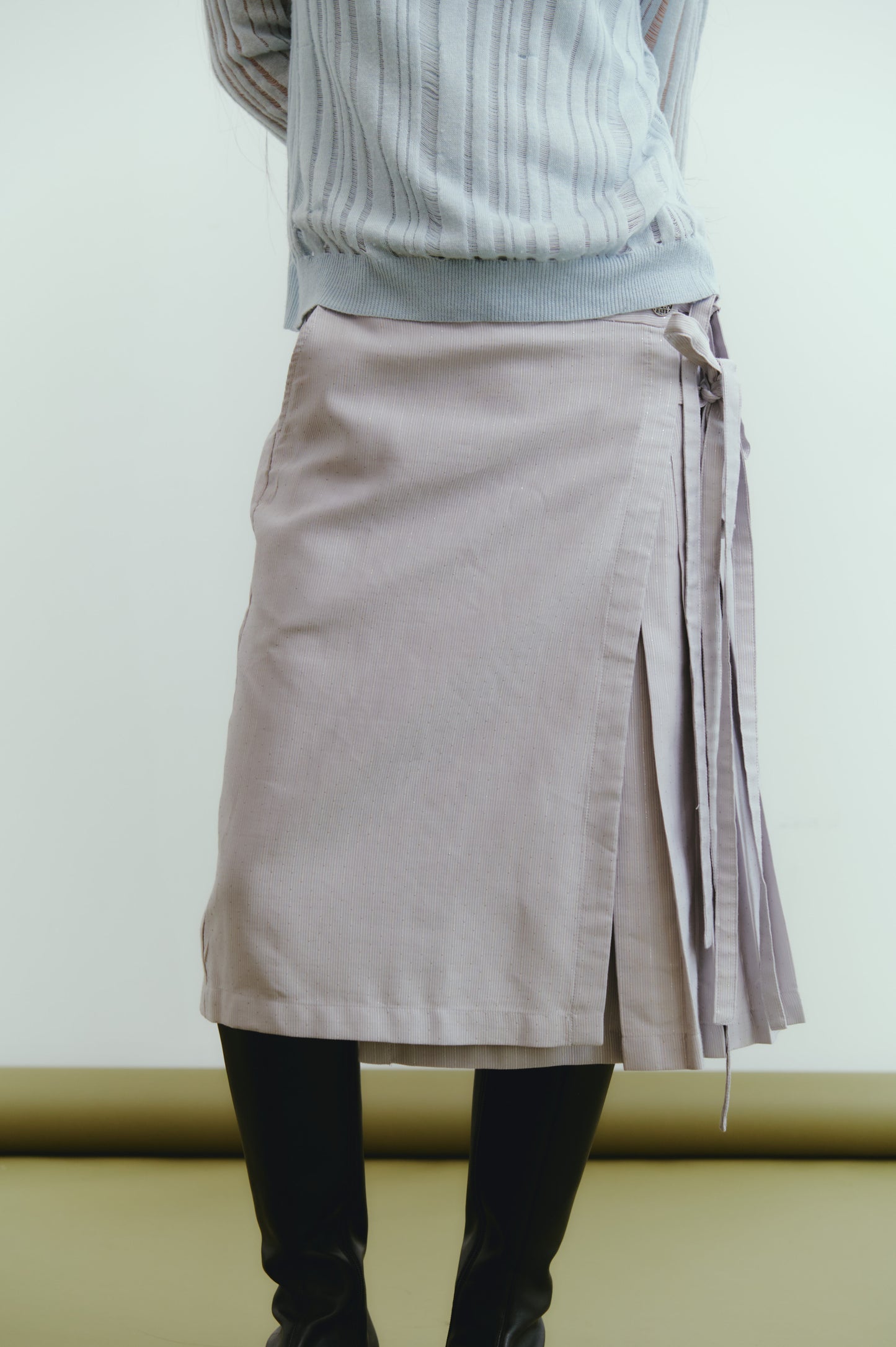 Pleated apron skirt
